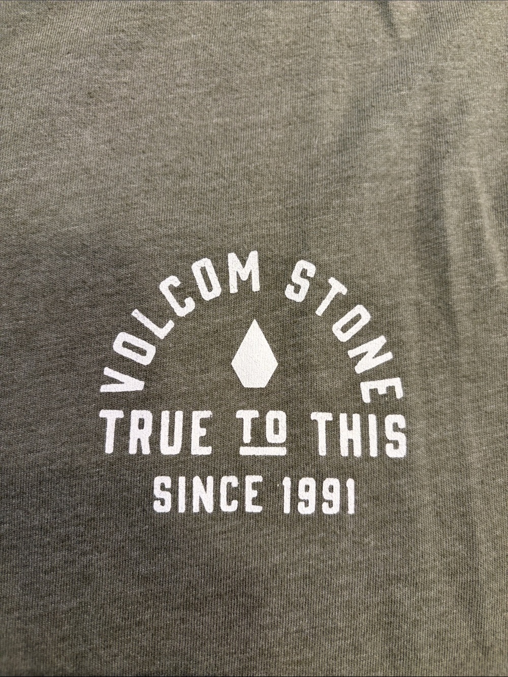 Volcom Green Tee with White Stone Graphic
